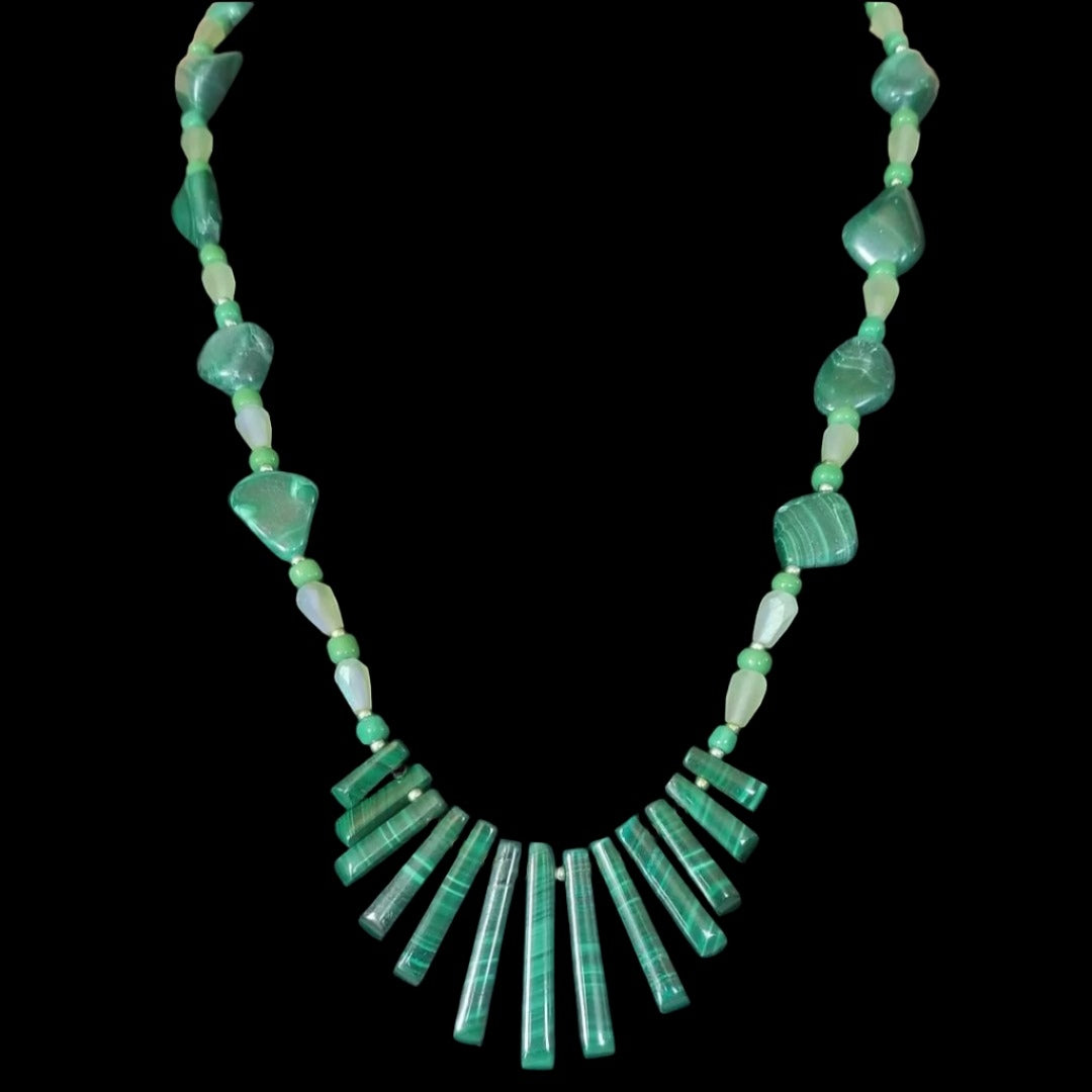 Malachite Graduated bead Necklace