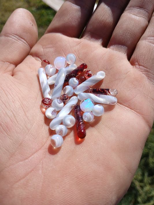 Red dicro/ White Grey dicro/ opal pearl's "5mm pill / 5mm pearl / 7mm pearl"