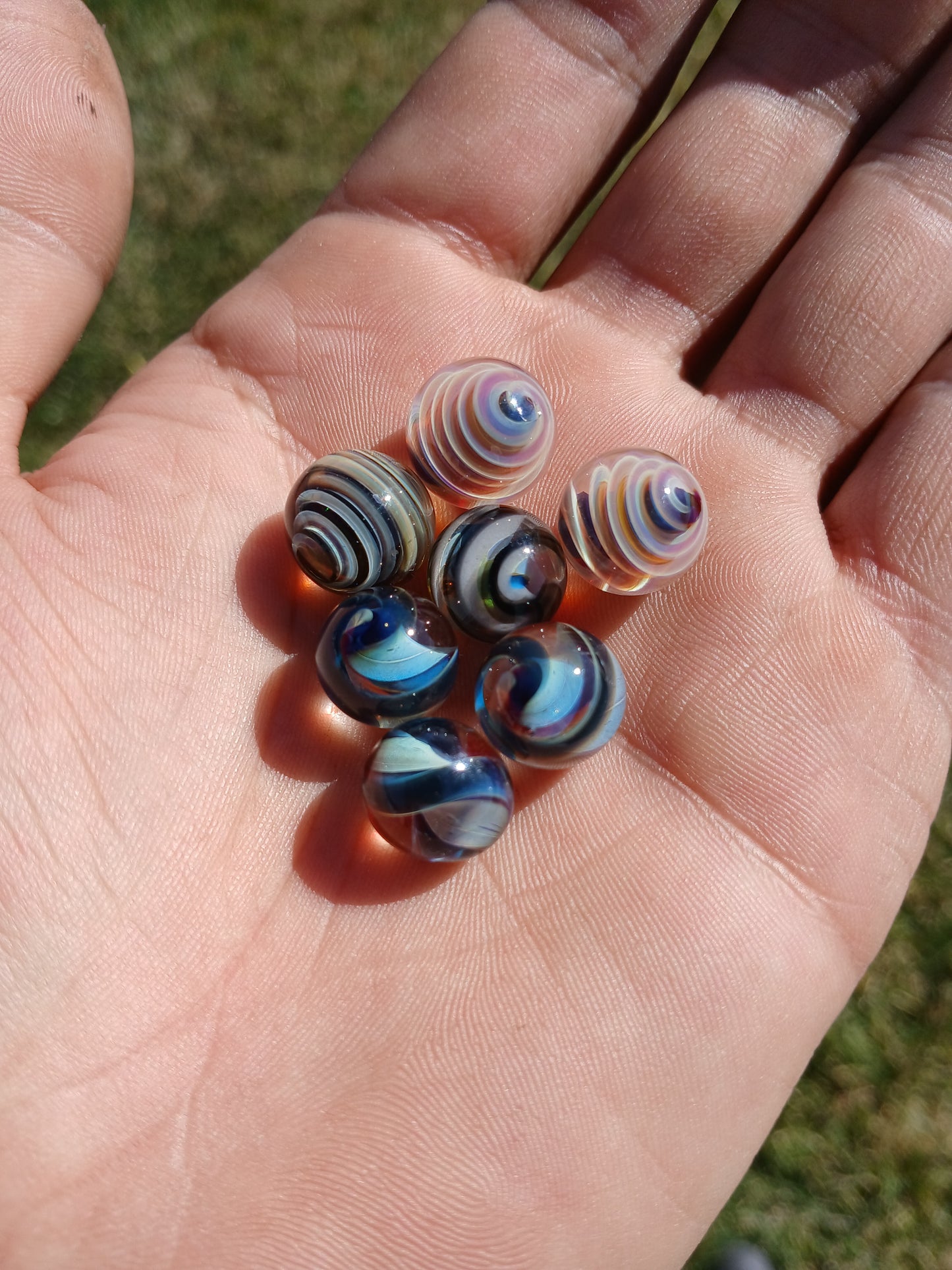 Amber purple Cane twist "15mm marble"