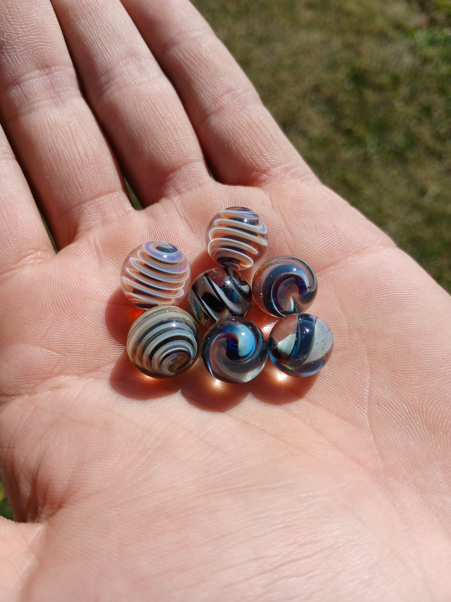 Amber purple Cane twist "15mm marble"