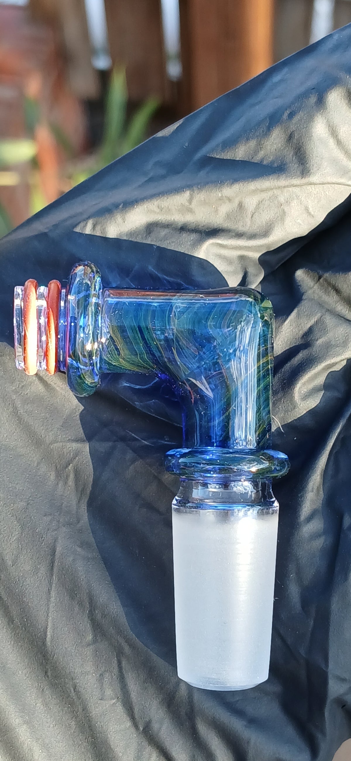 Gold fumed/Colbalt puffco link adaptor 14mm 90°