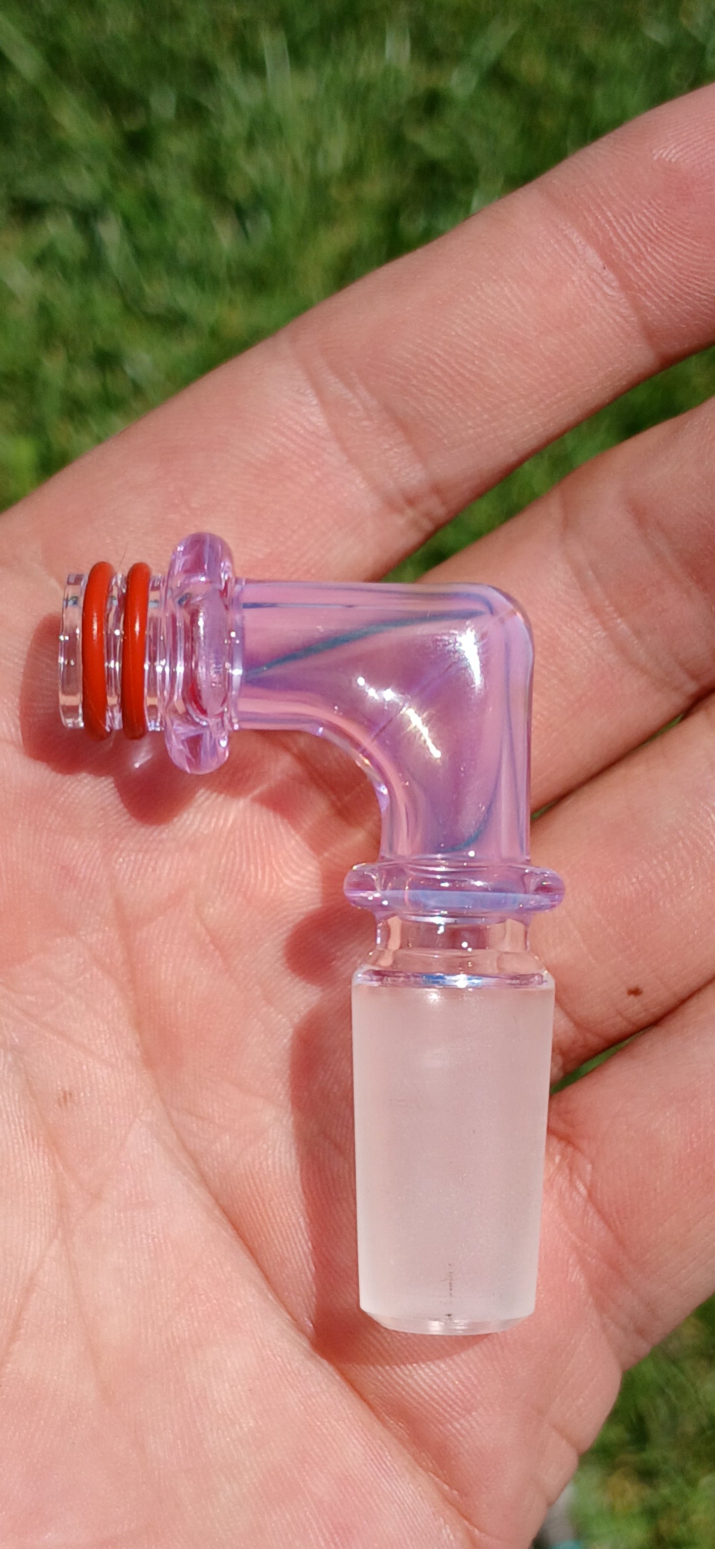 Lavender gold/silver fume puffco link adaptor 14mm X Studios
