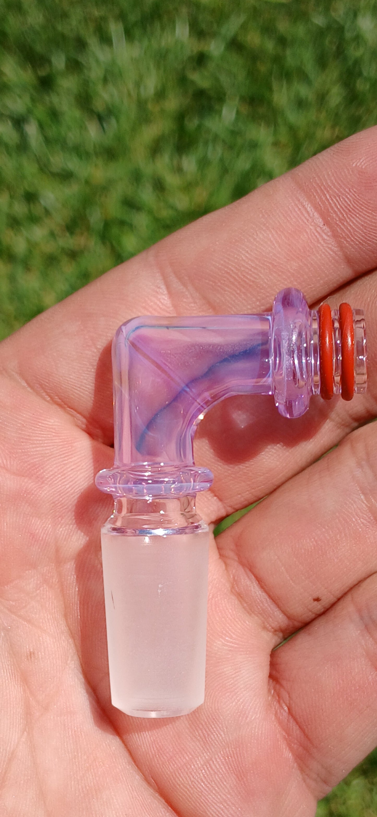 Lavender gold/silver fume puffco link adaptor 14mm X Studios