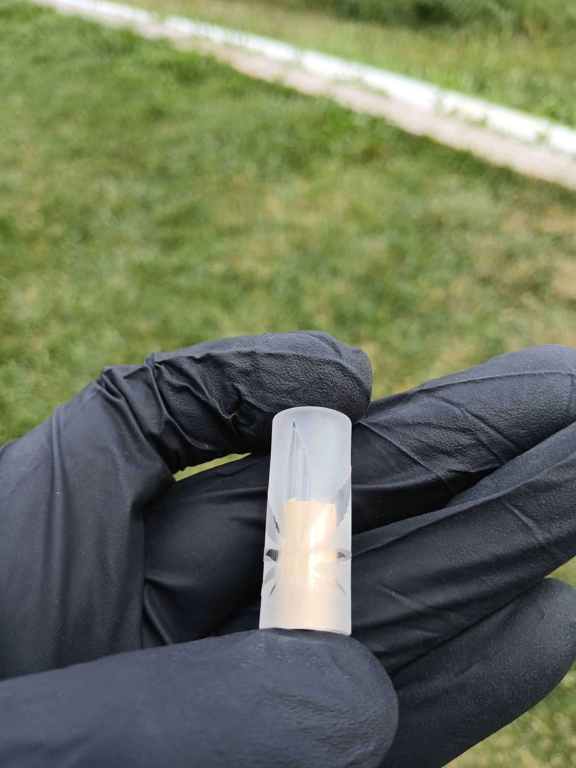 Frosted Quartz-Blunt/Joint tip "12mmOD" PB Mary leaf X Studios